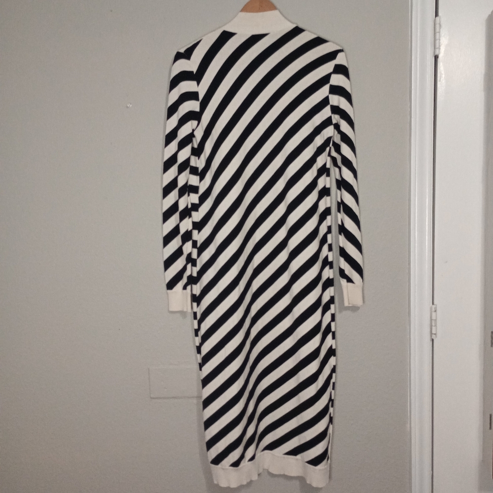 diane von furstenberg carlisle silk blend striped longline cardigan - Picture 4 of 15